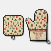 Aangepaste Kerst Leraar Gift Ovenwant & Pannenlap Set (Voorkant)