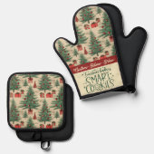 Aangepaste Kerst Leraar Gift Ovenwant & Pannenlap Set (Voorkant / Achterkant)