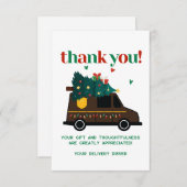 Aangepaste kerst levering chauffeur dank u kaart (Voorkant / Achterkant)