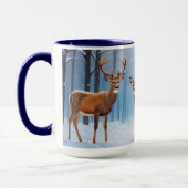 Aangepaste kerst Mok Herten & Doe in een besneeuwd (Links)
