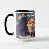 Aangepaste kerst Mok Schattigee vossen in een besn (Links)