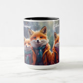 Aangepaste kerst Mok Schattigee vossen in een besn (Midden)
