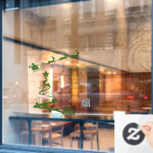 Aangepaste kerst openingstijden winkel raamfolie raamsticker (Cafe Raam)