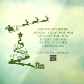 Aangepaste kerst openingstijden winkel raamfolie raamsticker (Vel 3)