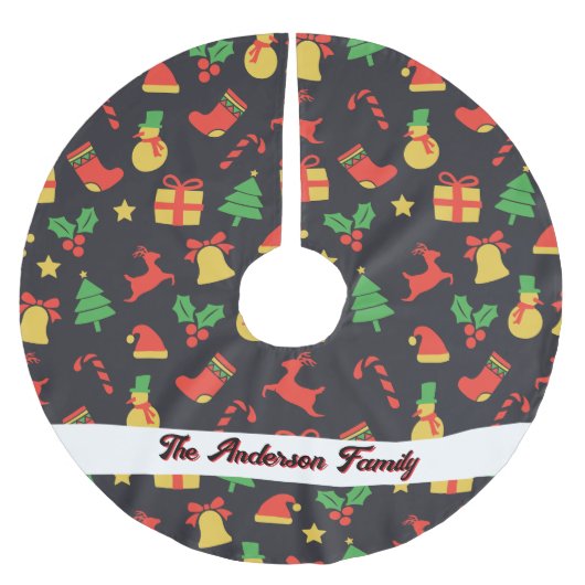 Aangepaste Kerst Patroon Boom Rok Kerstboom Rok (Voorkant)