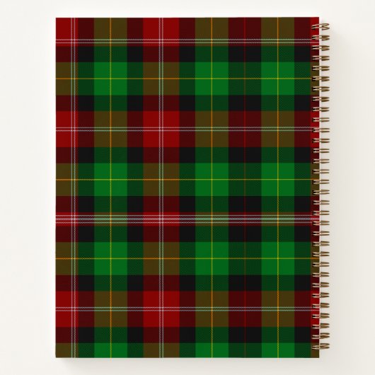 Aangepaste Kerst Plaid Notitieboek (Achterkant)