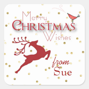Aangepaste kerst rendieren cadeau Label Stickers