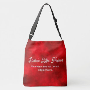 Aangepaste kerst rode slogan crossbody tas