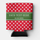 Aangepaste kerst vakantie polka stippen koelboxxen blikjeskoeler (Voorkant)