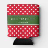 Aangepaste kerst vakantie polka stippen koelboxxen blikjeskoeler (Achterkant)