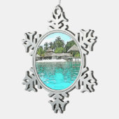 Aangepaste kerst voor Maldiven Tin Sneeuwvlok Ornament (Rechts)