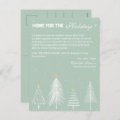 Aangepaste kerst winter seizoensgebonden onroerend feestdagenkaart (Voorkant / Achterkant)