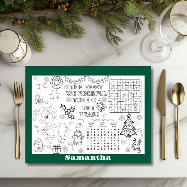 Aangepaste kerstactiviteit Placemats Papier (Creator heeft geüpload)