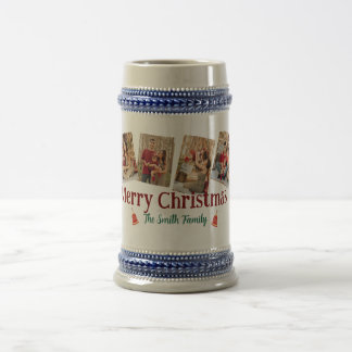 Aangepaste kerstbierpul met 6 foto's en tekstcadea bierpul
