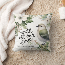 Aangepaste Kerstbloemen & Vogelkussen - Met Liefde Kussen