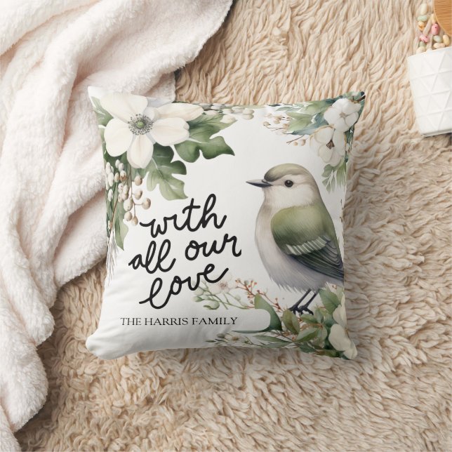 Aangepaste Kerstbloemen & Vogelkussen - Met Liefde Kussen (Deken)