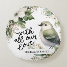 Aangepaste Kerstbloemen & Vogelkussen - Met Liefde