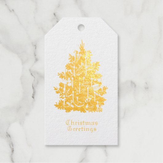 AANGEPASTE KERSTBOOM ECHTE Folie Gift Label (Voorkant)
