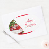 Aangepaste kerstboom en Sjabloon voor cadeautjes Ovale Sticker (Envelop)