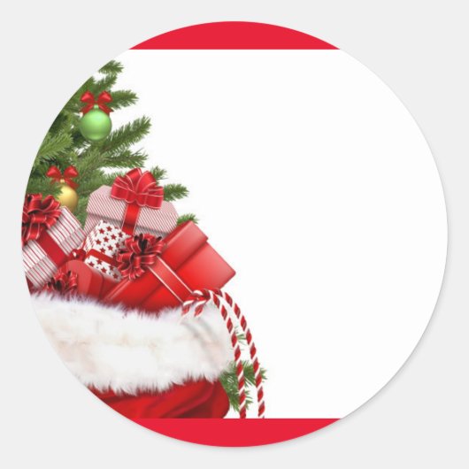 Aangepaste kerstboom en witte Sjabloon Ronde Sticker (Voorkant)