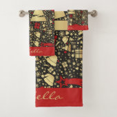 Aangepaste kerstboom met snowflakes bad handdoek (Insitu)