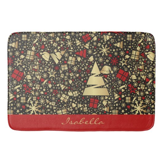 Aangepaste kerstboom met snowflakes badmat (Voorkant)