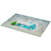 Aangepaste Kerstboom Sneeuw Man Huis Snijplank (Hoek)