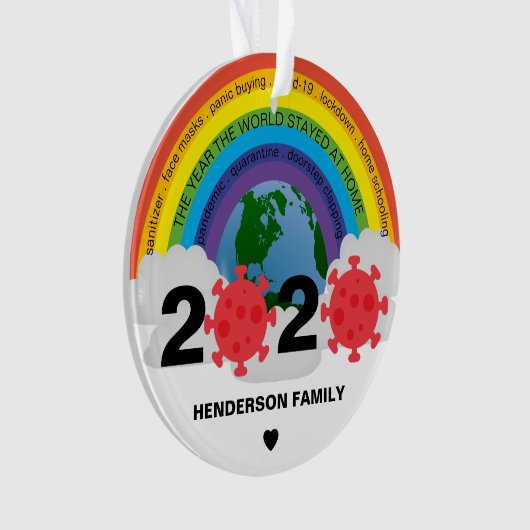 Aangepaste kerstboom van 2020 ornament (voorkant)