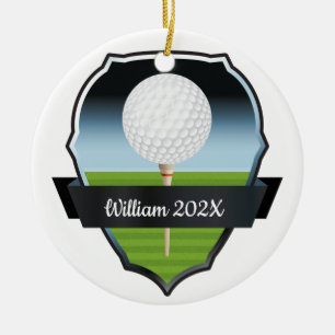 Aangepaste kerstboom voor Golf Keramisch Ornament