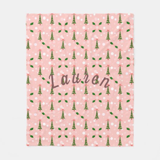 Aangepaste kerstboomklep fleece deken (Voorkant)