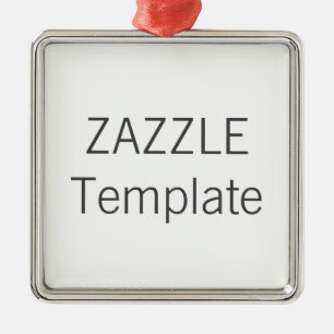 Aangepaste kerstboomversiering met Premium SQUARE Metalen Ornament