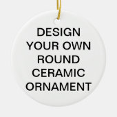 Aangepaste kerstboomversiering rond Porcelain Keramisch Ornament (Voorkant)
