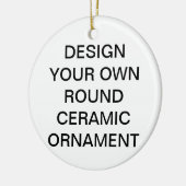 Aangepaste kerstboomversiering rond Porcelain Keramisch Ornament (Links)