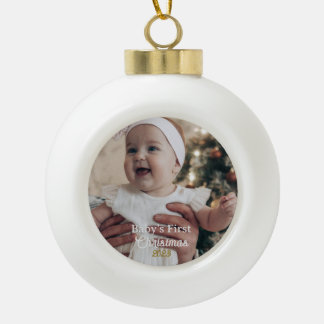 Aangepaste kerstboomversiering voor baby's keramische bal ornament