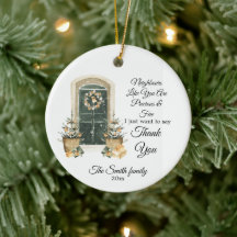 Aangepaste kerstboomversiering voor buurpaar - fam