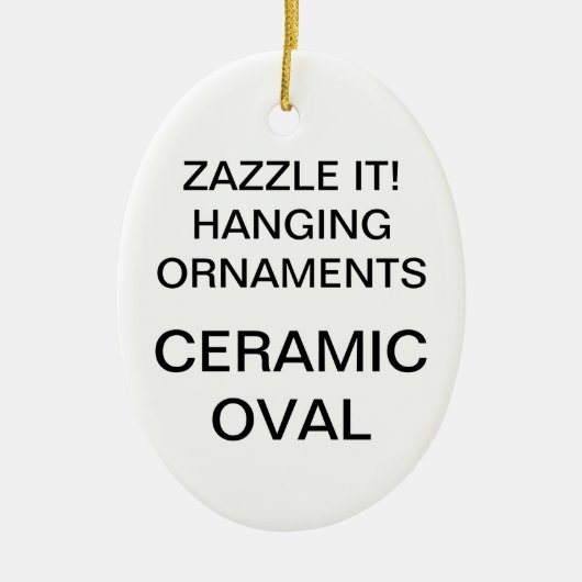 Aangepaste kerstboomversiering voor Porcelain Oval Keramisch Ornament (Voorkant)