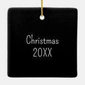 Aangepaste kerstcadeau | Familiefoto Keramisch Ornament (Achterkant)