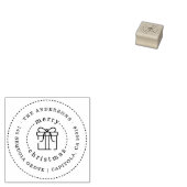 Aangepaste Kerstcadeau Familienaam Retouradres Rubberstempel (Gestempeld)