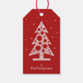Aangepaste Kerstcadeau Label met Abstracte Boom Cadeaulabel (Voorkant)