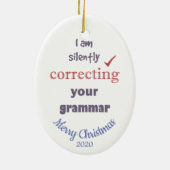 Aangepaste kerstcorrectie Grammar Fun Keramisch Ornament (Achterkant)