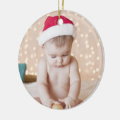 Aangepaste kerstdagen voor foto's en tekst keramisch ornament (Links)