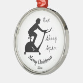 Aangepaste kerstdraaiklasse, cyclus metalen ornament (Links)