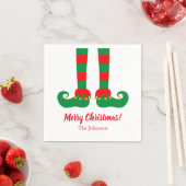 Aangepaste kerstfeest servetten met schattige elf  (Insitu)