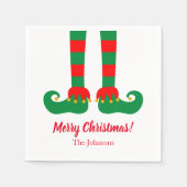 Aangepaste kerstfeest servetten met schattige elf  (Voorkant)