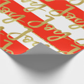 Aangepaste kerstfeestdag-groet-Joy. Cadeaupapier (Hoek)