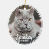 Aangepaste kerstfeestdag met foto's keramisch ornament (Links)