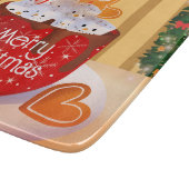 Aangepaste kerstfeestdag met warme chocolade snijplank (Hoek)