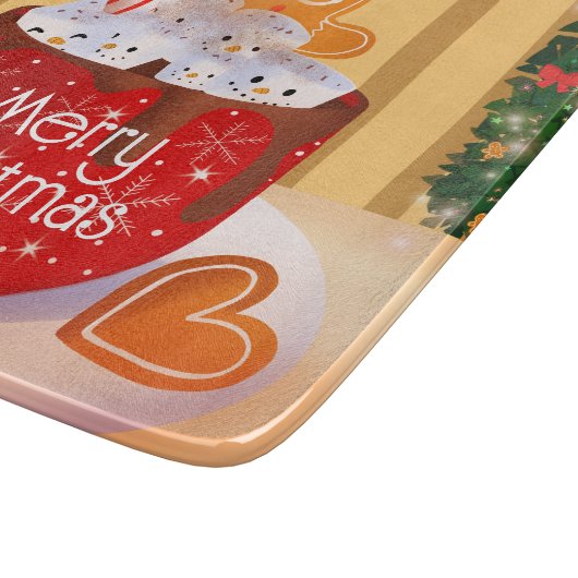 Aangepaste kerstfeestdag met warme chocolade snijplank (Hoek)