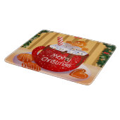 Aangepaste kerstfeestdag met warme chocolade snijplank (Hoek)