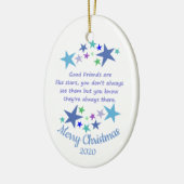 Aangepaste kerstfeestdagen, goede vrienden zoals s keramisch ornament (Links)